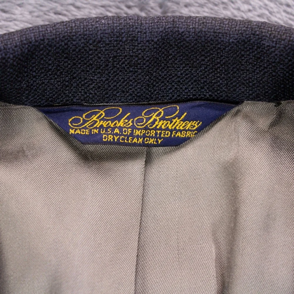 VTG Brooks Brothers Mens 42L Blazer Jacket Sport Coat Dark Gray Made in‎ USA